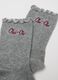 Grey cotton blend socks with ruched edges_1