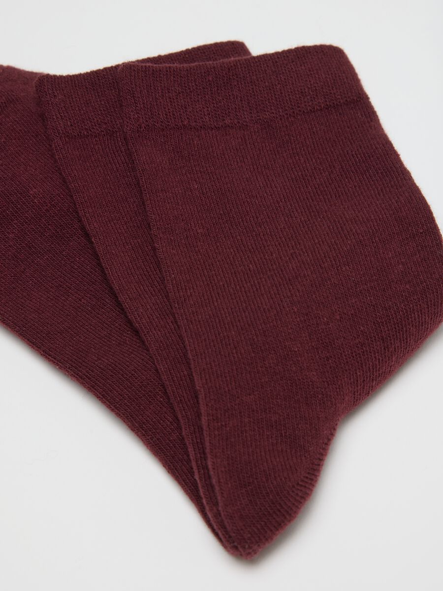 Two-pack red cotton blend stretch socks_2