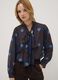 Blue and brown blouse with bow and all-over print, regular fit_0