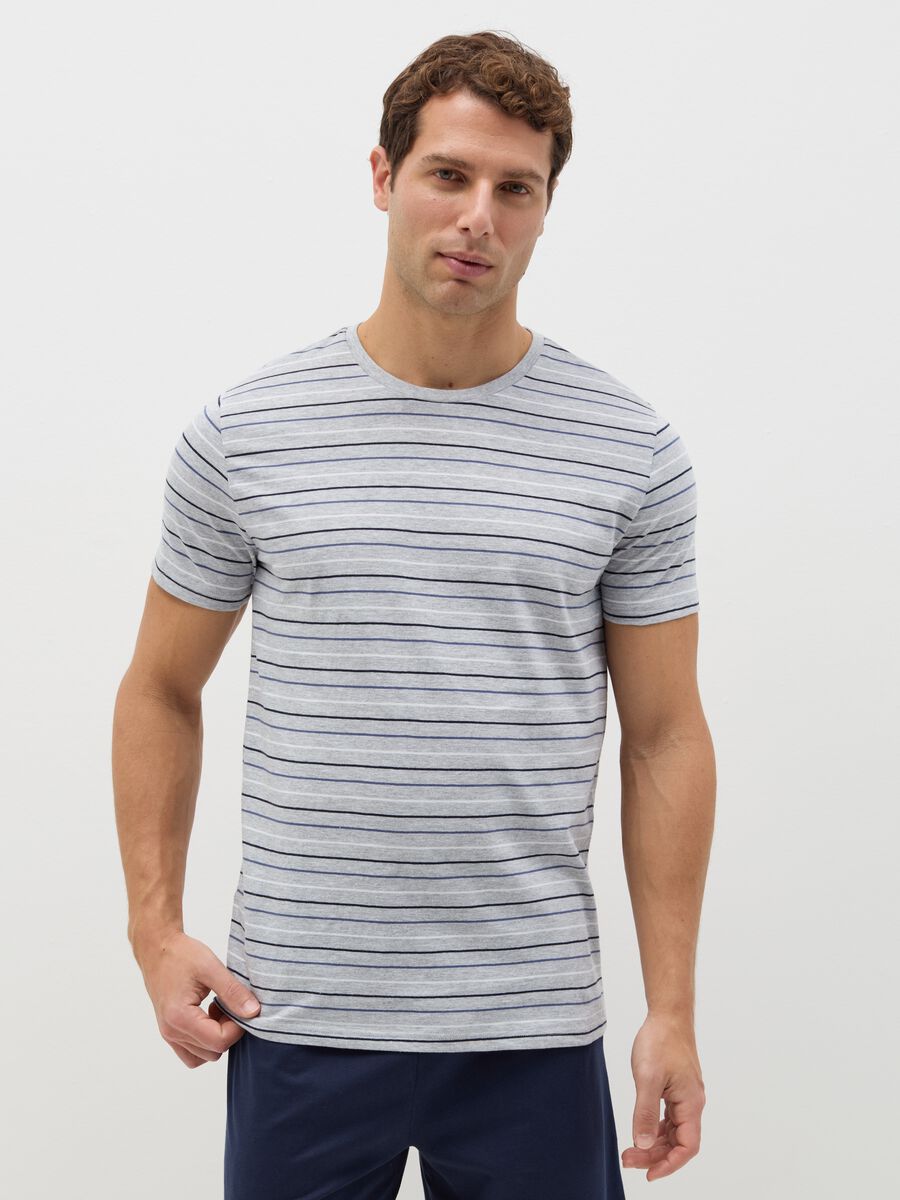 Short cotton pyjamas with striped pattern_1