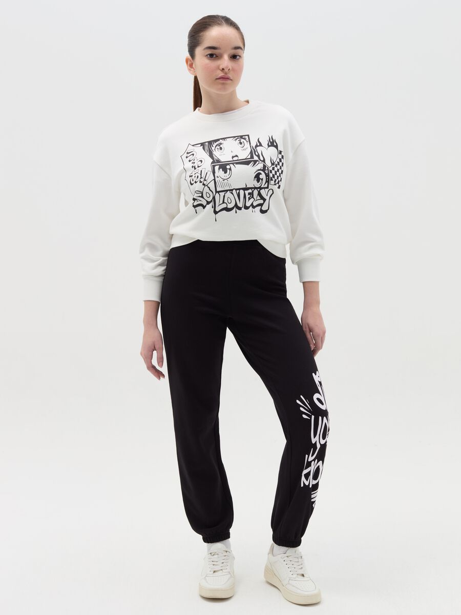 Joggers in felpa con stampa_1