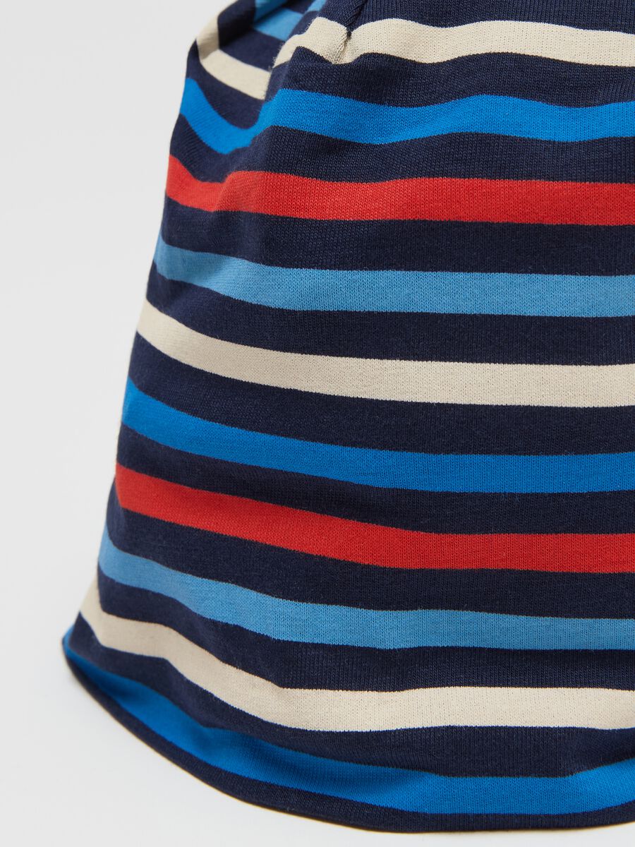 Stretch cotton hat with striped pattern_2