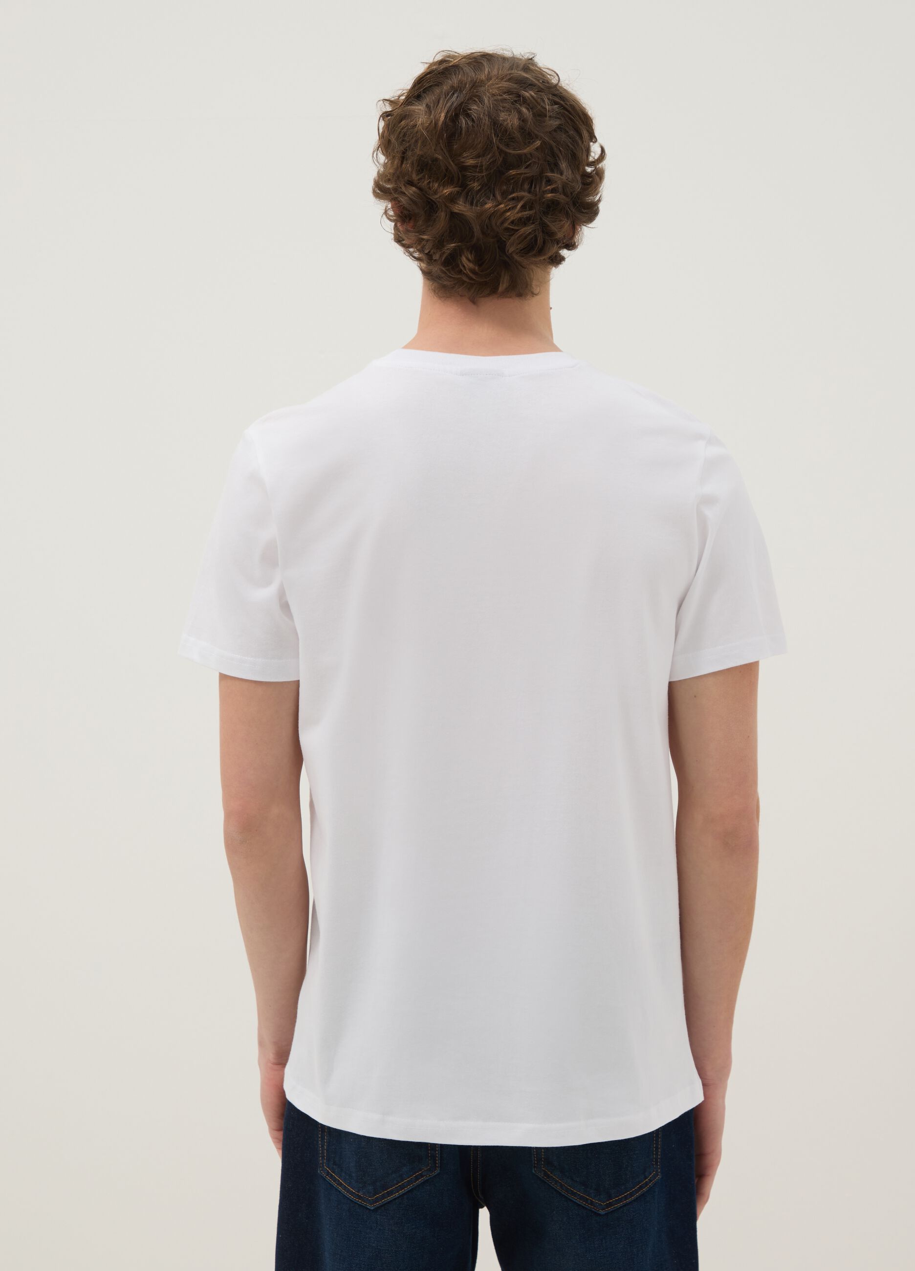 White pure cotton regular-fit T-shirt with Hard Rock Cafe print
