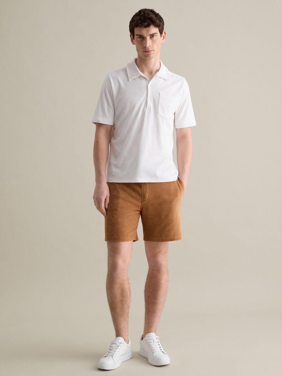 Terracotta Bermuda in cotton blend_0