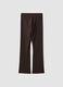 Brown flared leggings in stretch cotton_6