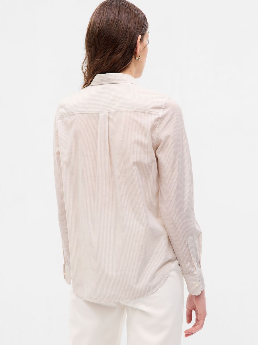 Camicia in cotone a righe con lurex_1
