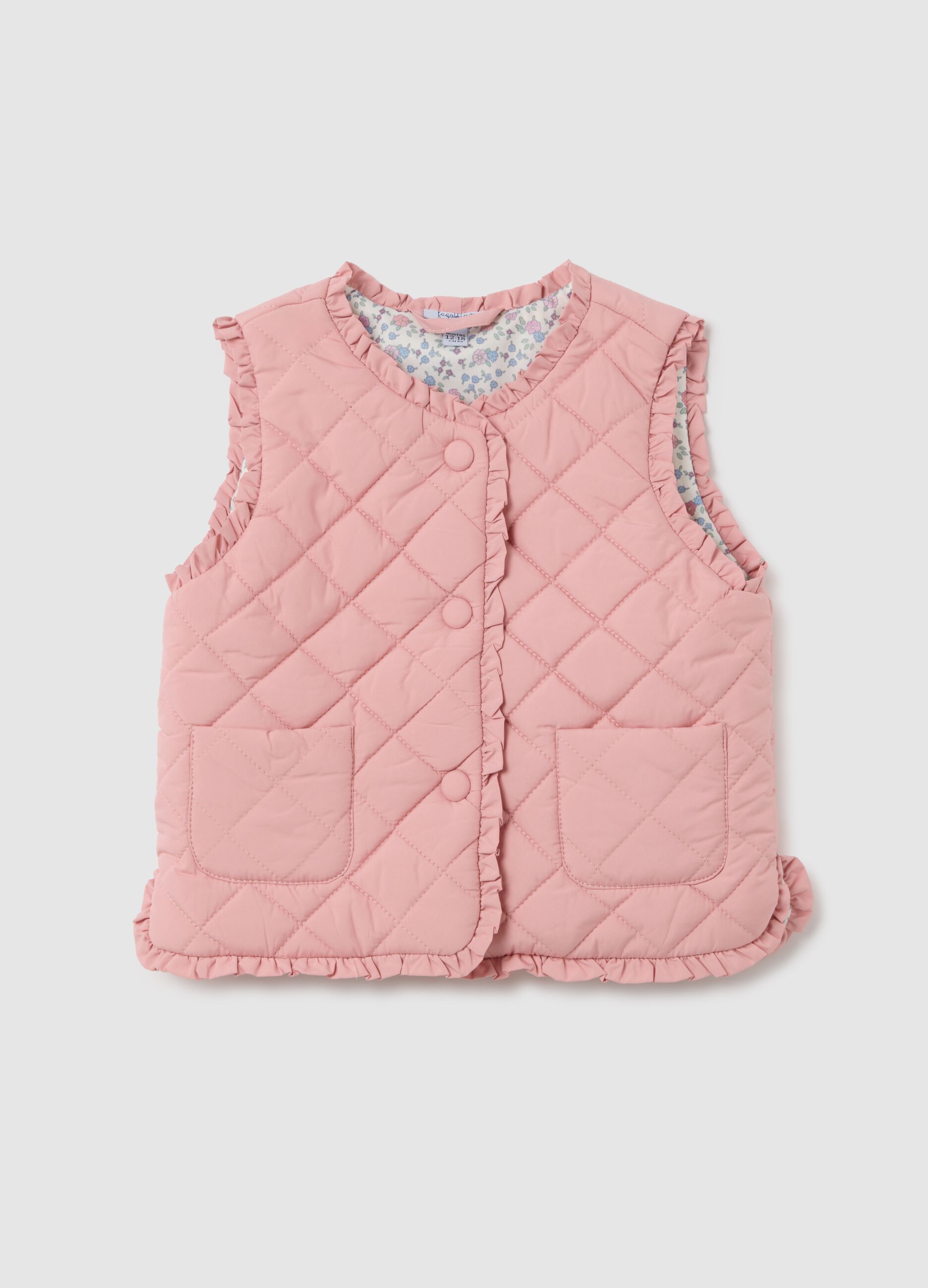 Gilet da bambina in rosa regular fit