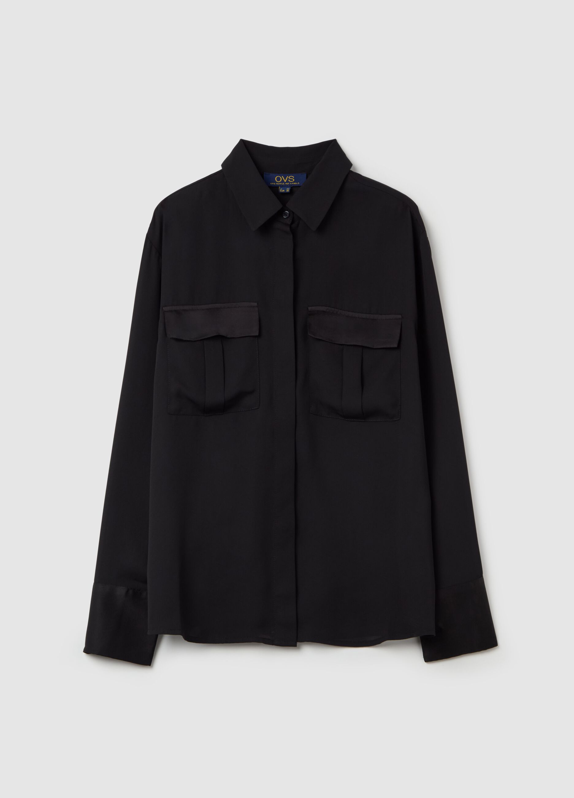 Camicia con dettagli in satin