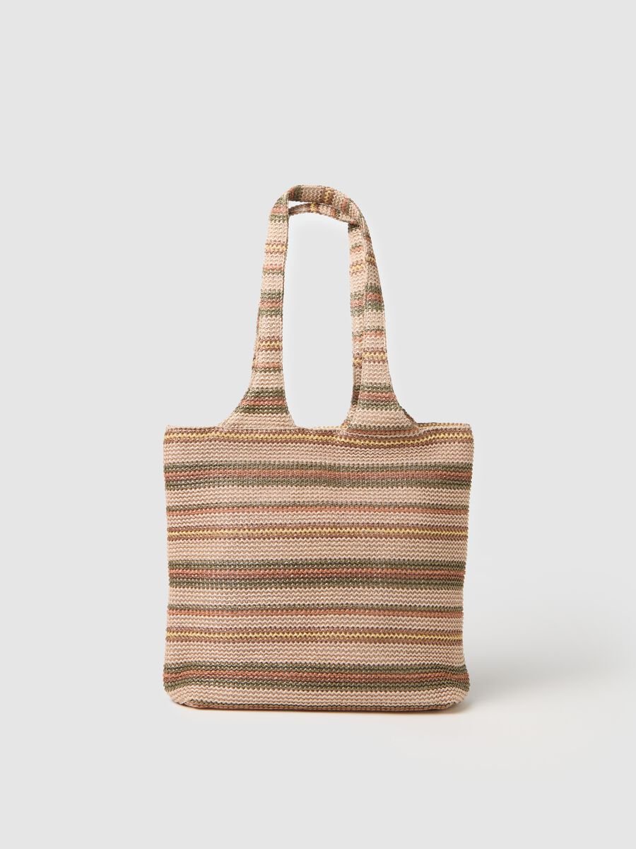 Multicoloured striped beach bag in mixed materials by Ovs_0