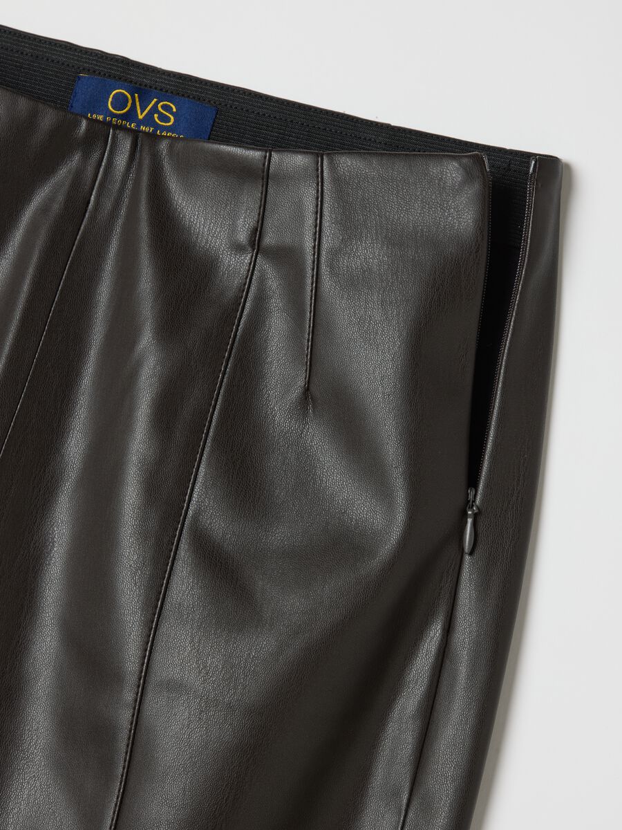 Black slim fit patent effect leggings_5