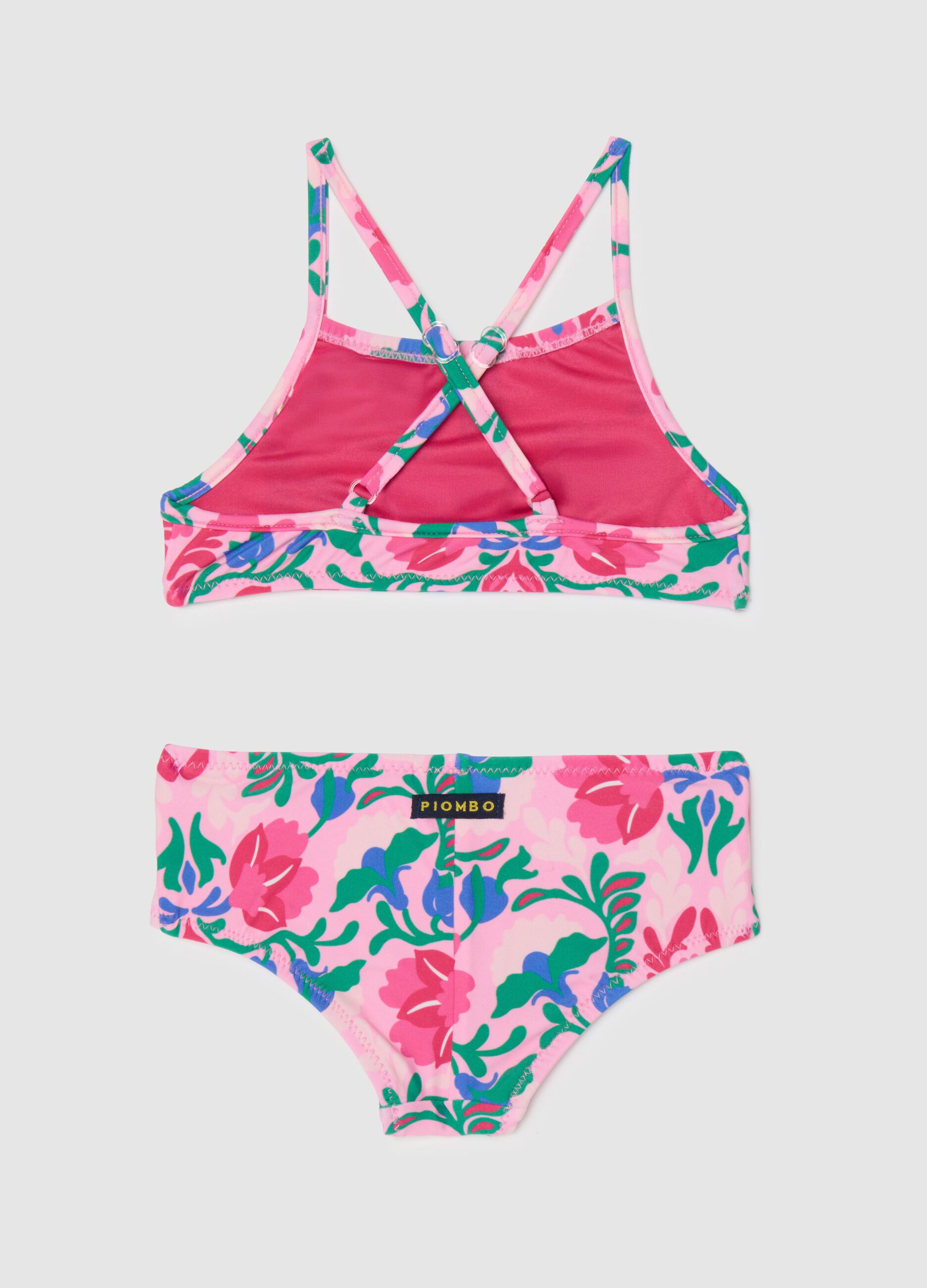 Girls' Swimsuit in Multicolour Stretch Fabric