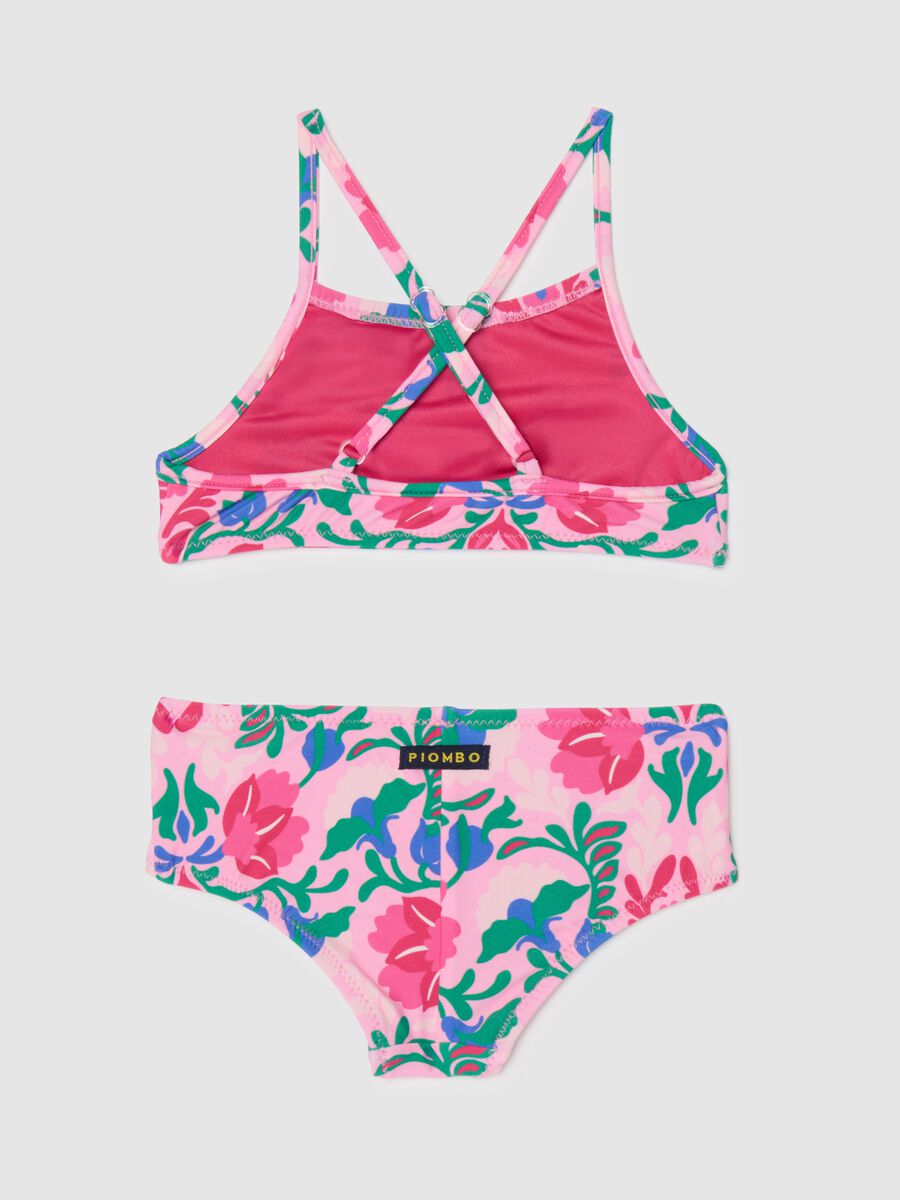 Girls' Swimsuit in Multicolour Stretch Fabric_1