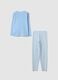 Sky blue regular fit organic cotton pyjamas for girls_1