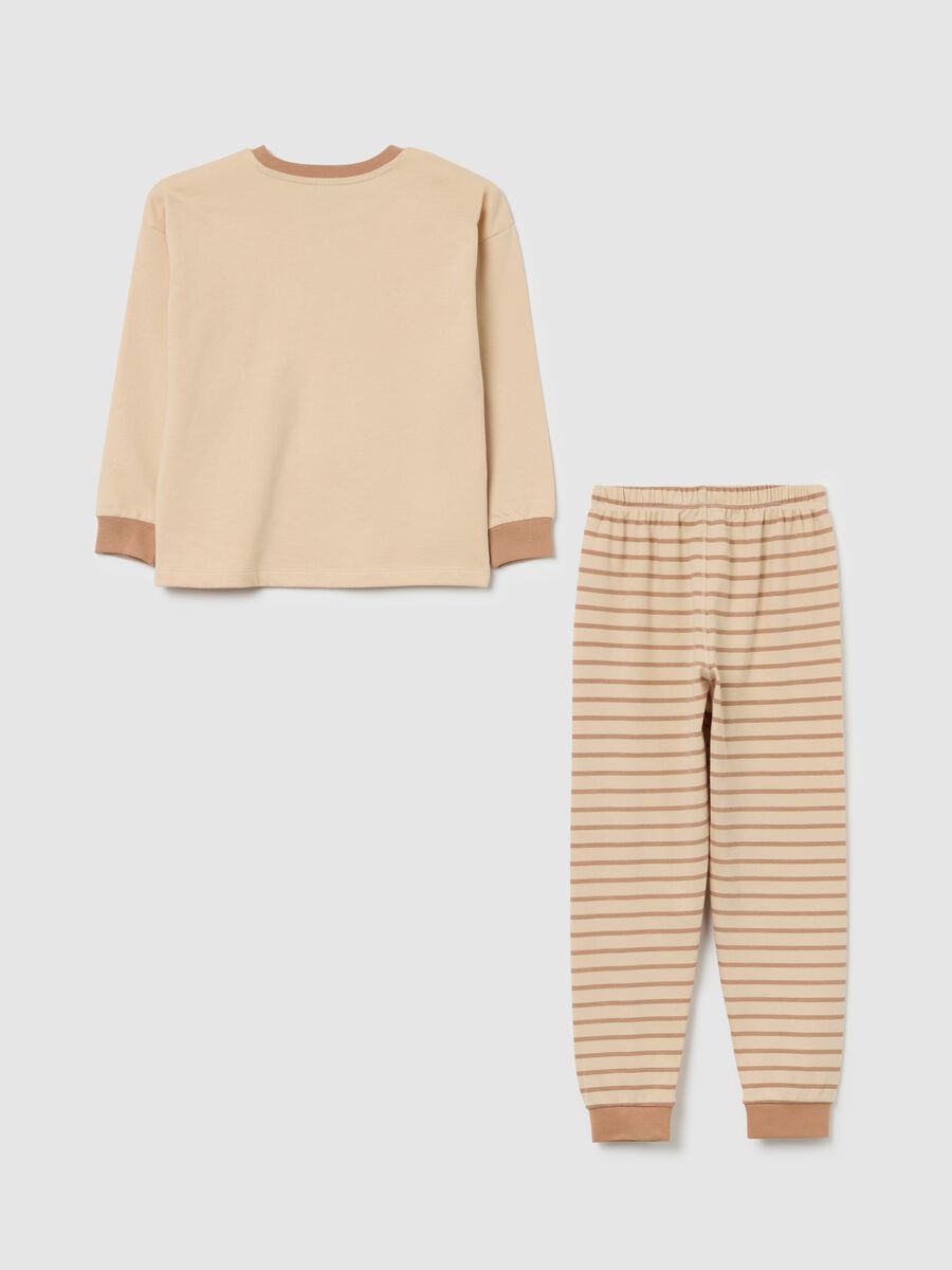 Children's pure cotton beige pyjamas regular fit with print_1