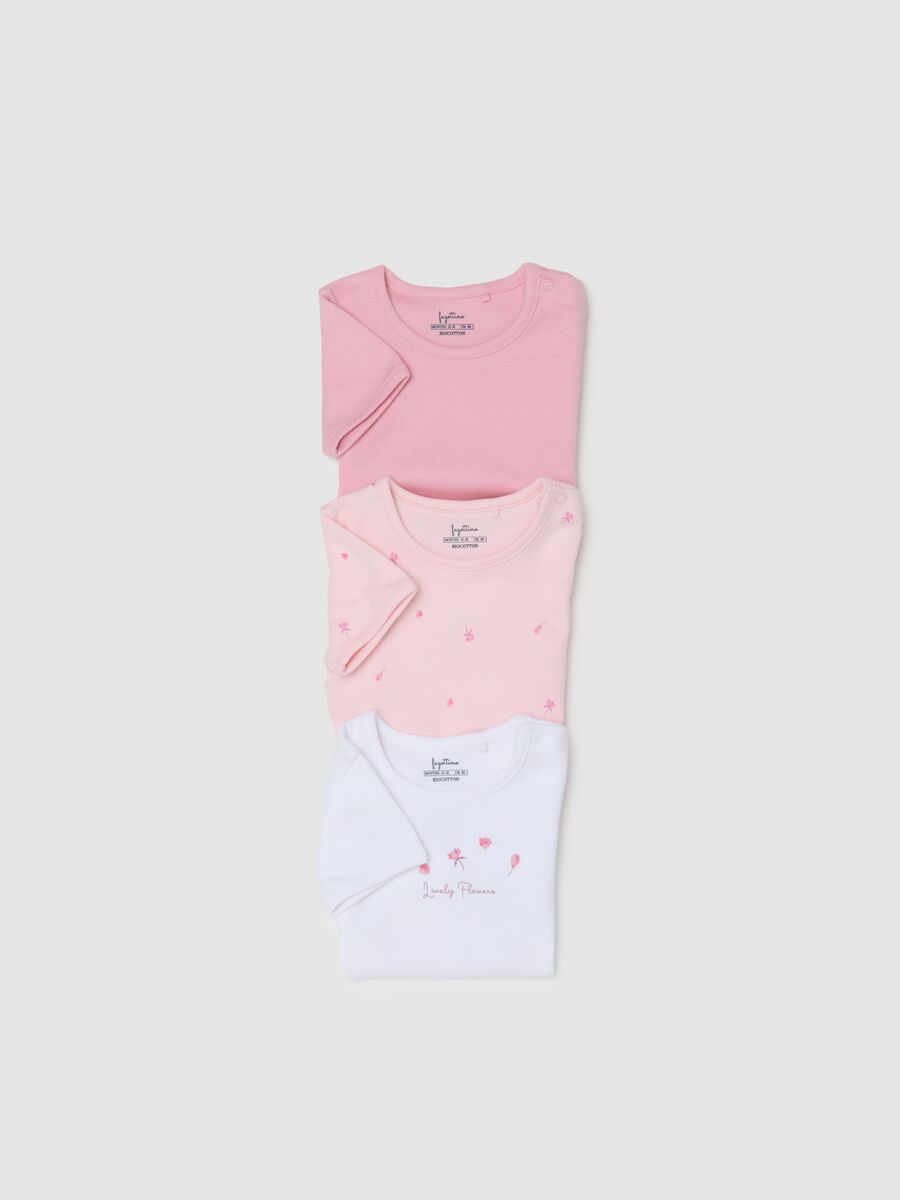 Tripack of pure cotton multicolor baby bodysuits_2
