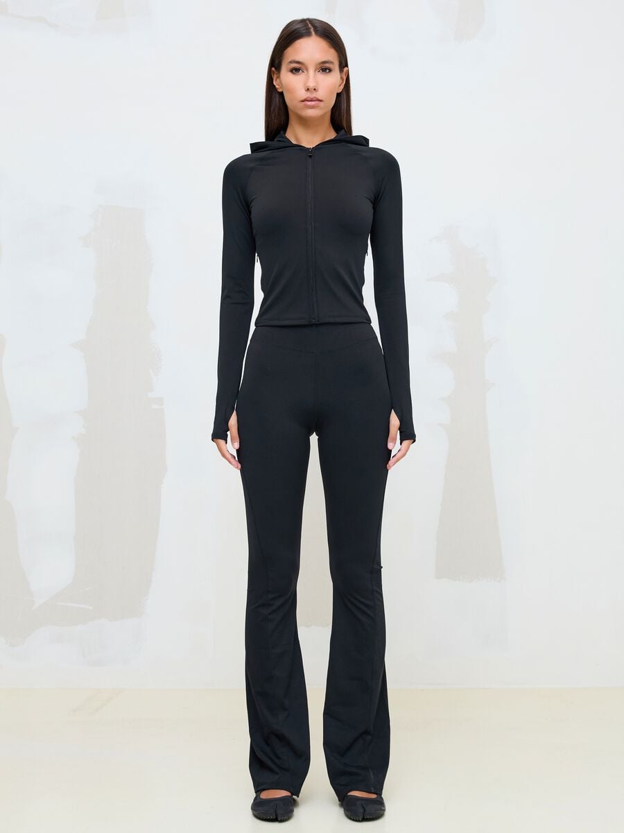 Full-Zip Yoga Hoodie Fitted Black_4
