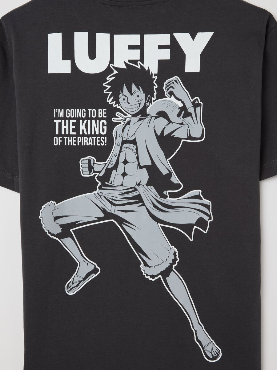 Black T-shirt with Luffy print_5