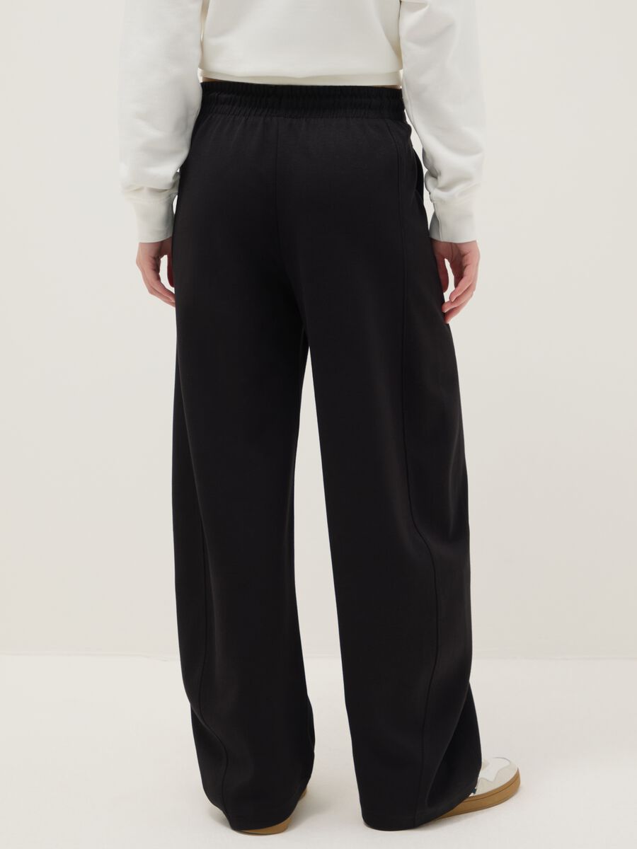 Baggy trousers in stretch cotton black_2
