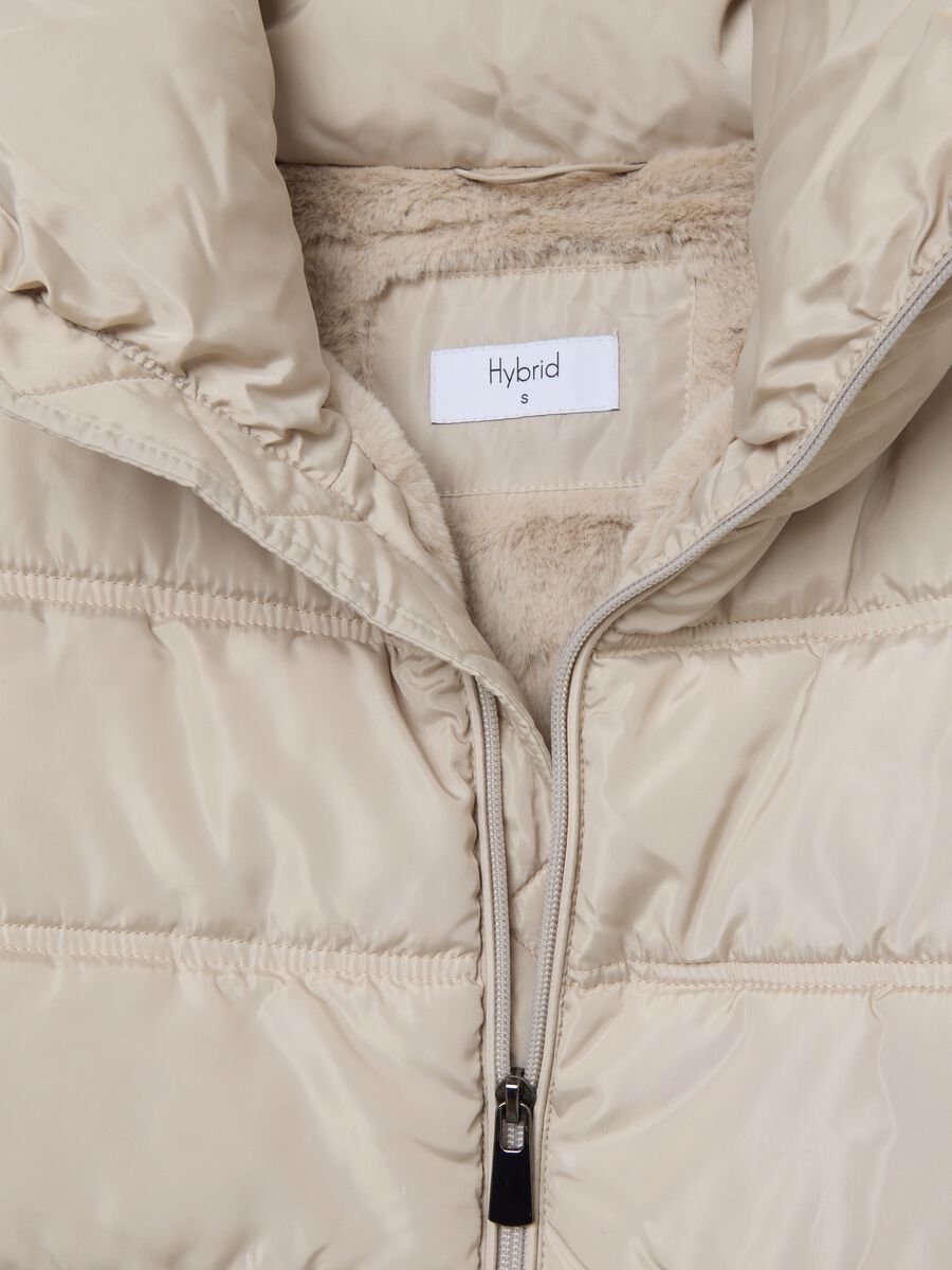 Beige Quilted Jacket Regular Fit_1