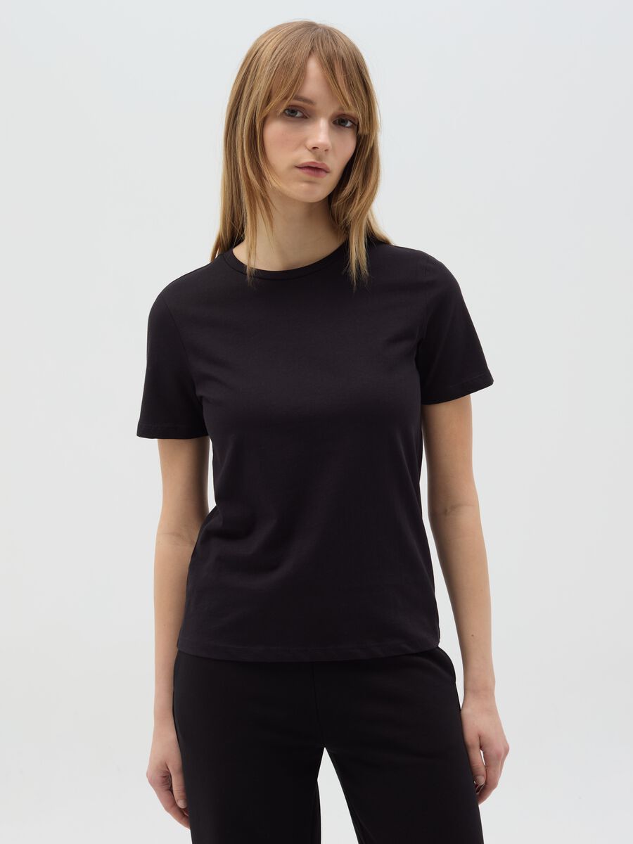 Organic cotton T-shirt with round neck_0
