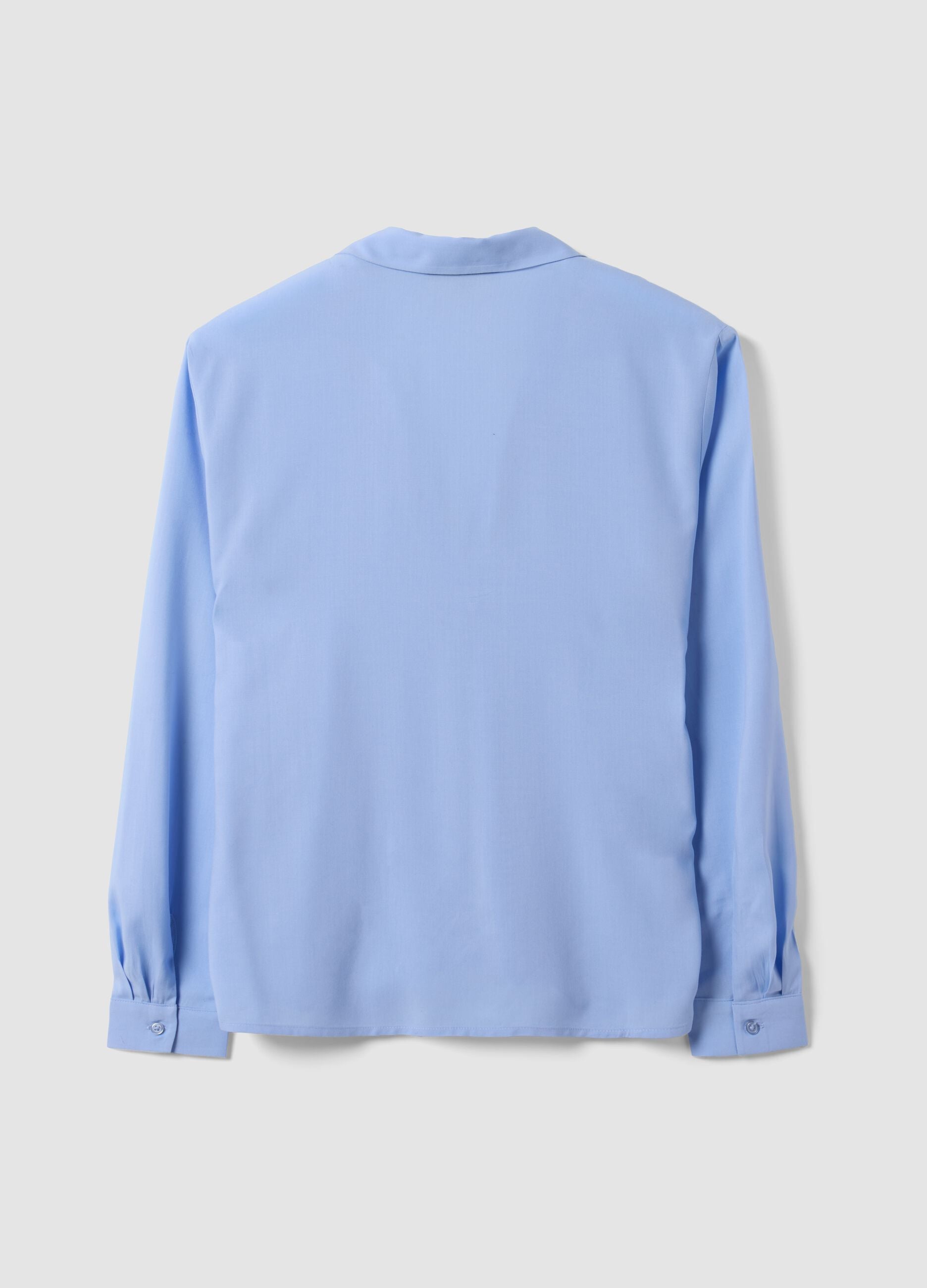 Camicia azzurra in pura viscosa con colletto classico regular fit