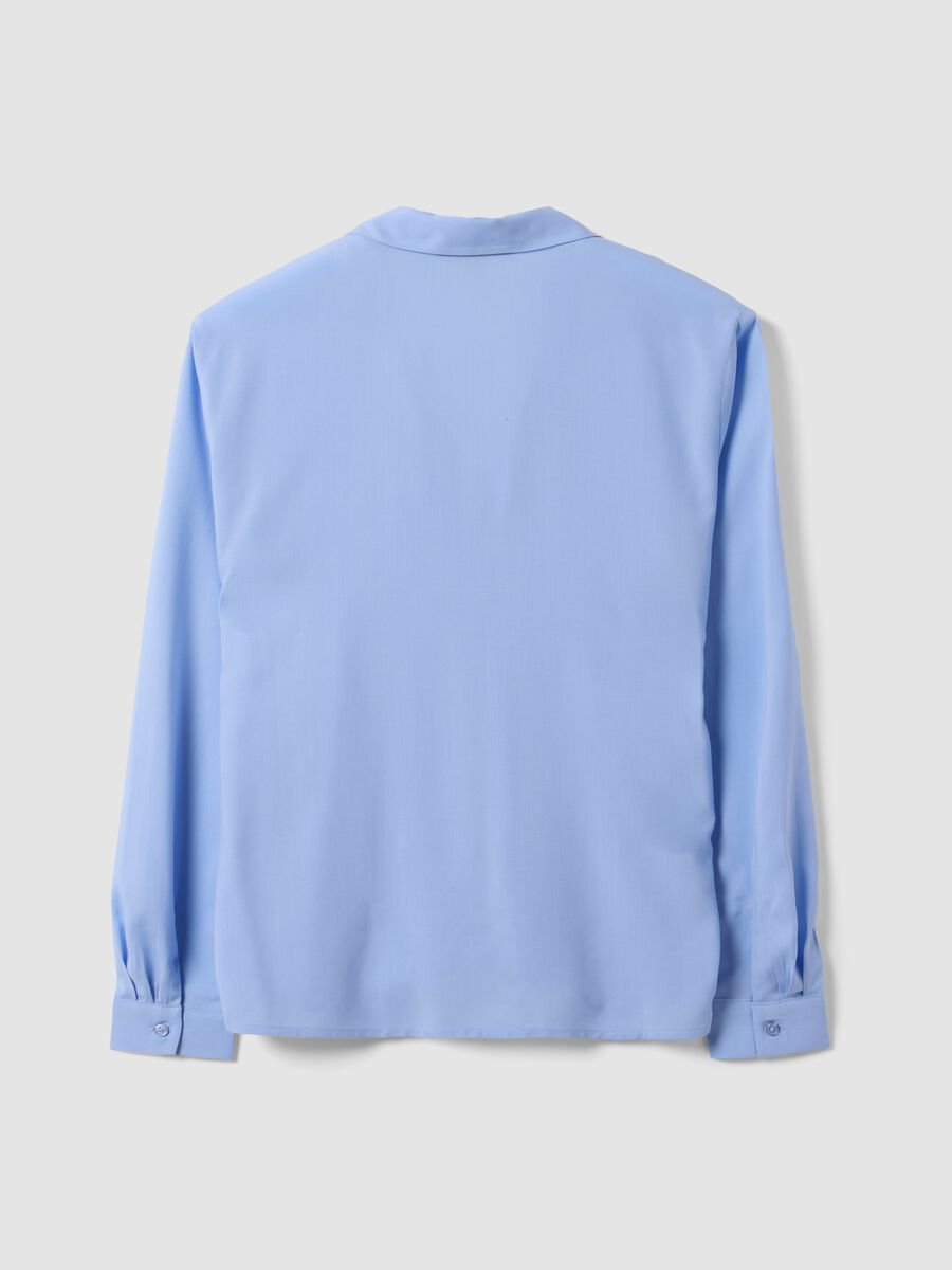 Camicia azzurra in pura viscosa con colletto classico regular fit_6