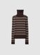 Brown striped fitted viscose-blend crew-neck jumper_0