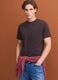 Brown crew-neck T-shirt in pure Supima cotton, regular fit_0