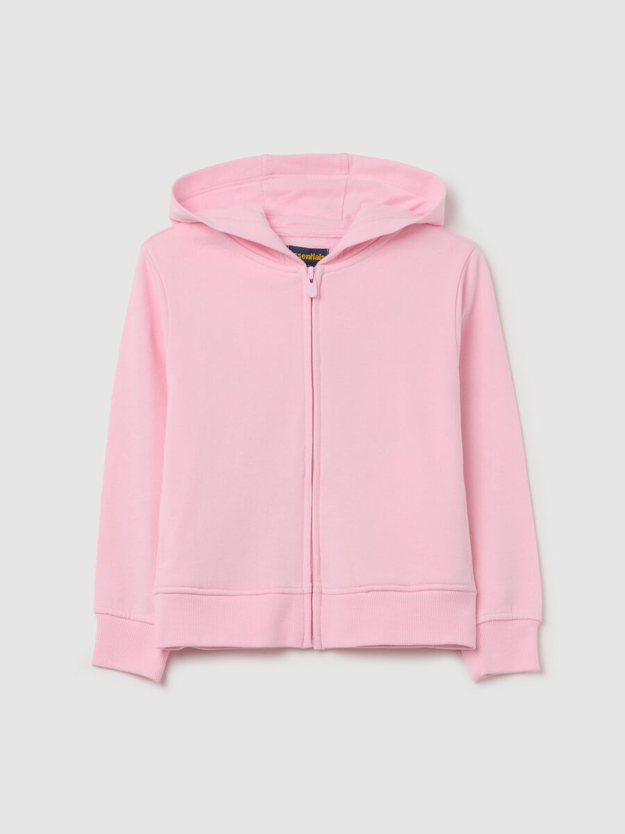 Full-zip sweatshirt in French terry with hood_0