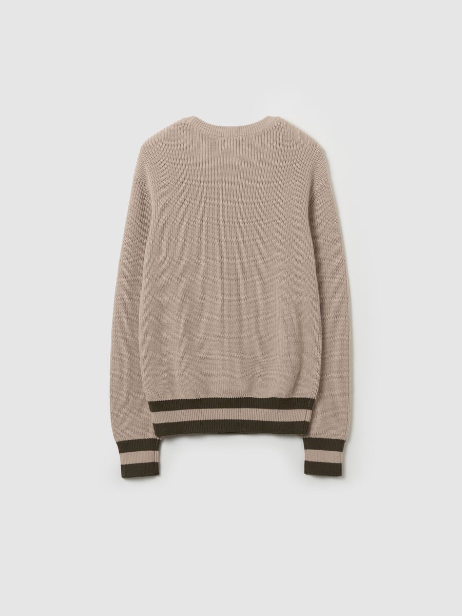 Cotton pullover with jacquard "B" design_4