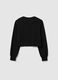 Girls' black regular fit pure cotton cropped top_4