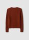 Red pure cotton cable-knit crew-neck jumper_2