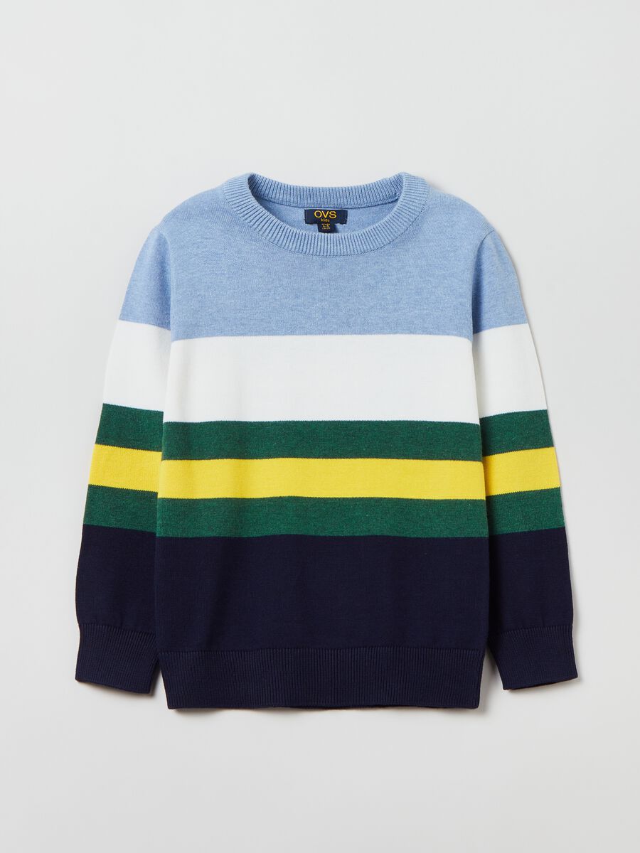 Pullover in maglia a righe_0
