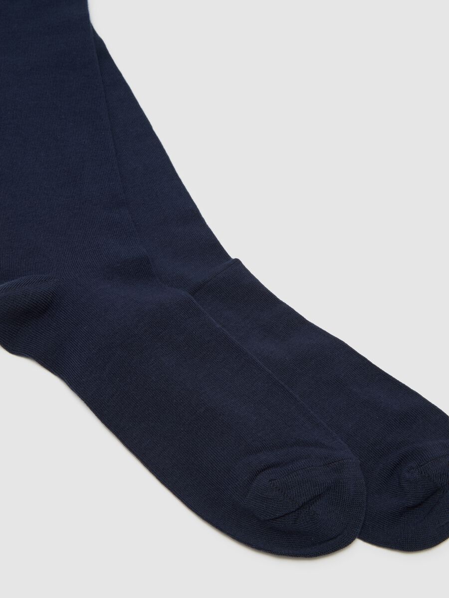 Set bipack calze lunghe in cotone elasticizzato blu_1