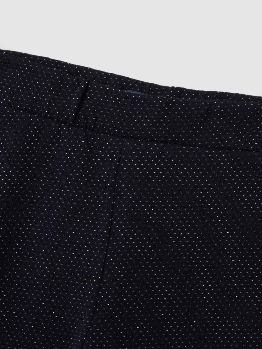 Girls' Black Cotton Blend Flare Leggings_2
