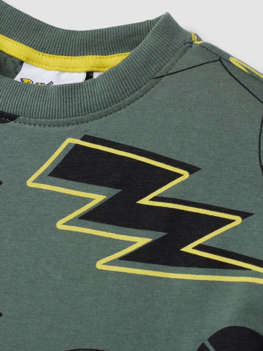 T-shirt verde in puro cotone con stampa Pikachu relaxed fit_2