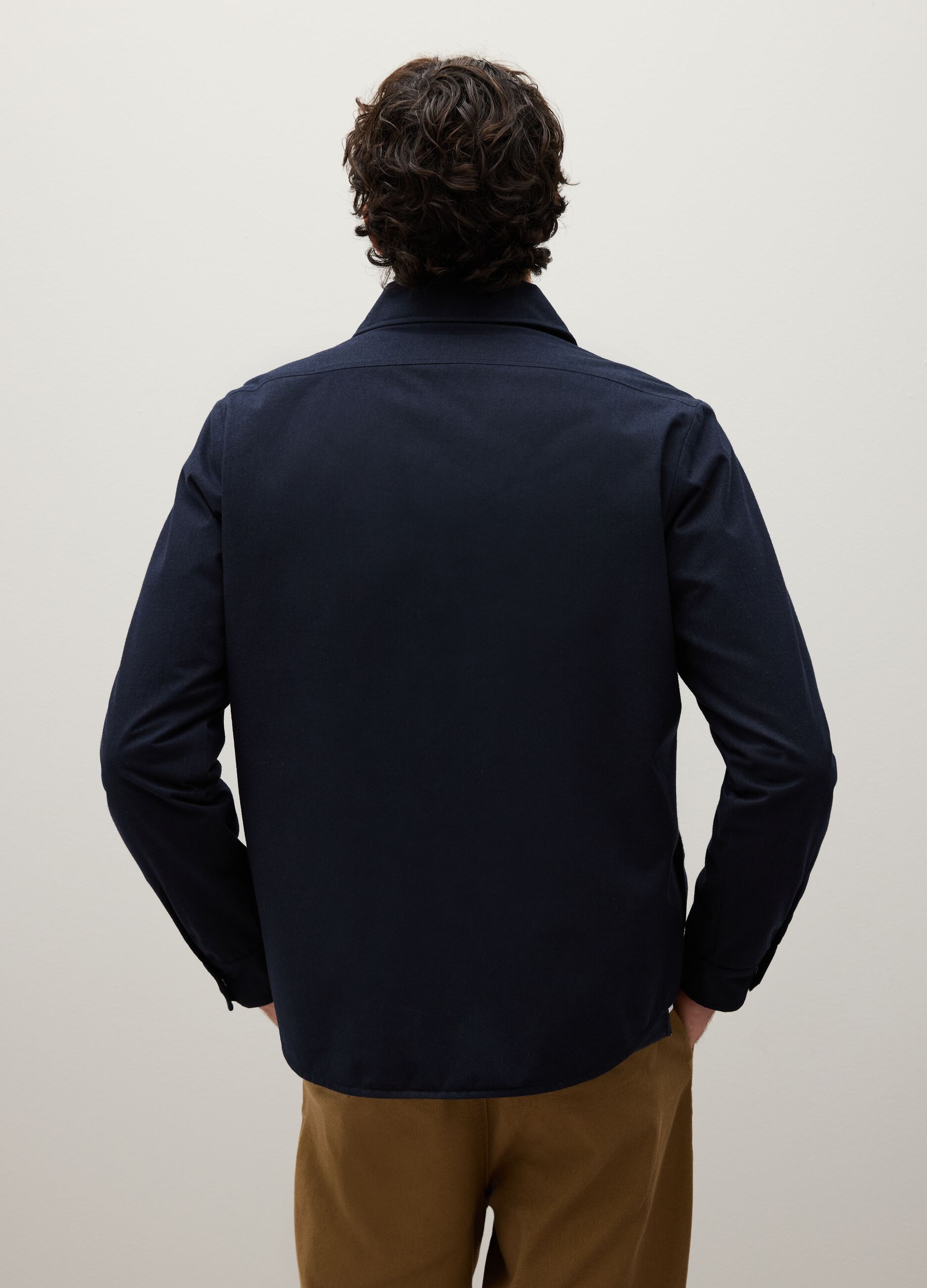 Blue regular fit shirt with pockets