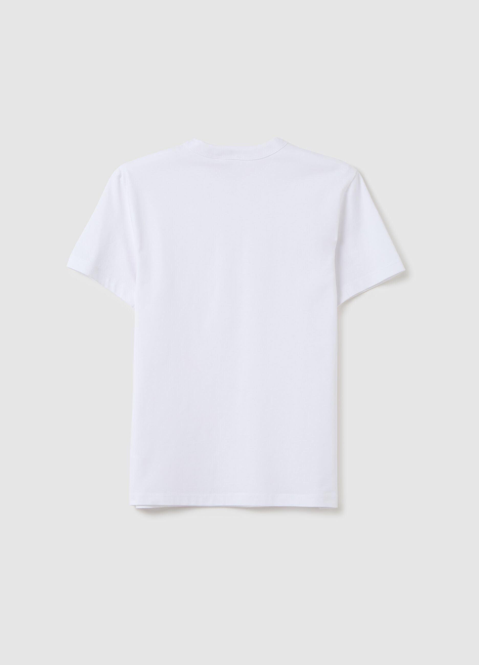 Boys’ white regular-fit T-shirt in 100% cotton