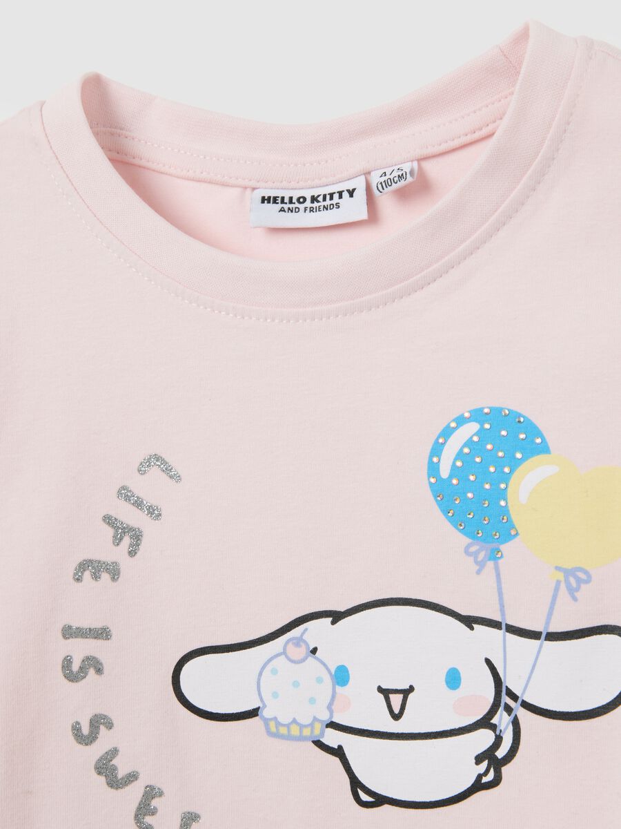 Maglietta da bambina in misto cotone elasticizzato rosa regular fit di Hello Kitty_2