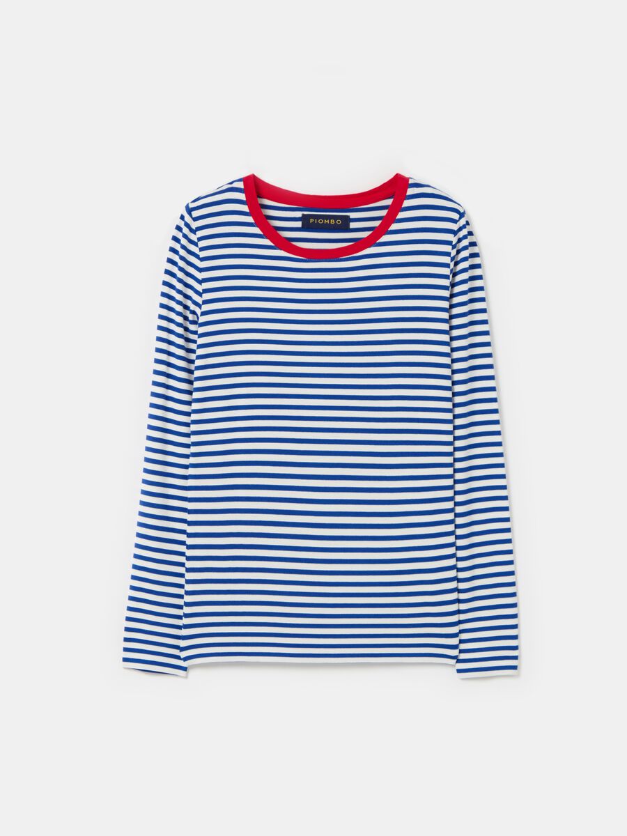 Striped T-shirt with contrasting edging_3