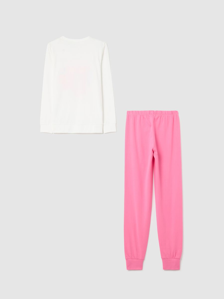 Pigiama in cotone bio con stampa "Love Girls Rules"_1