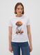 White pure cotton jersey T-shirt with dog print, regular fit_2