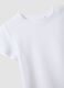 White short-sleeve pure cotton T-shirt for girls_2