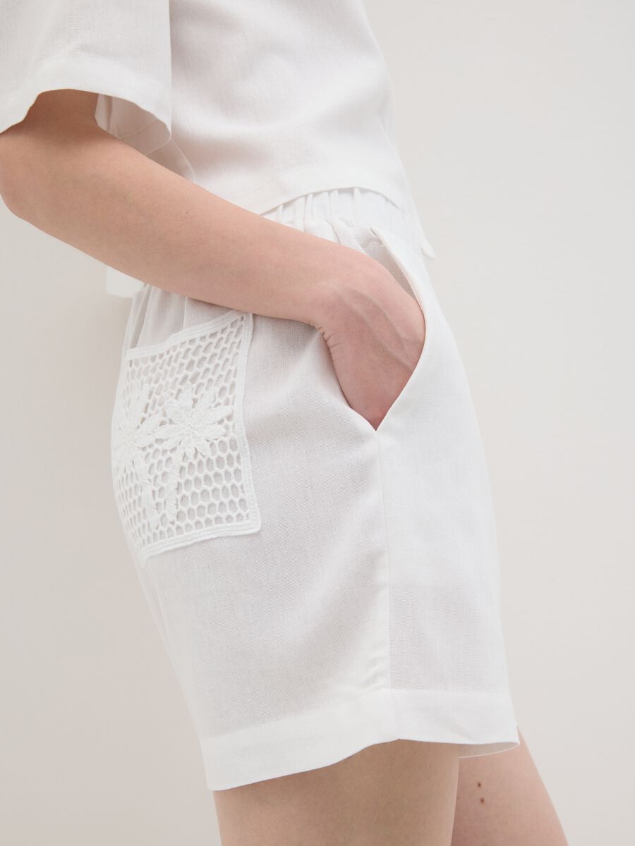 Women's white linen-blend summer suit, regular fit_2
