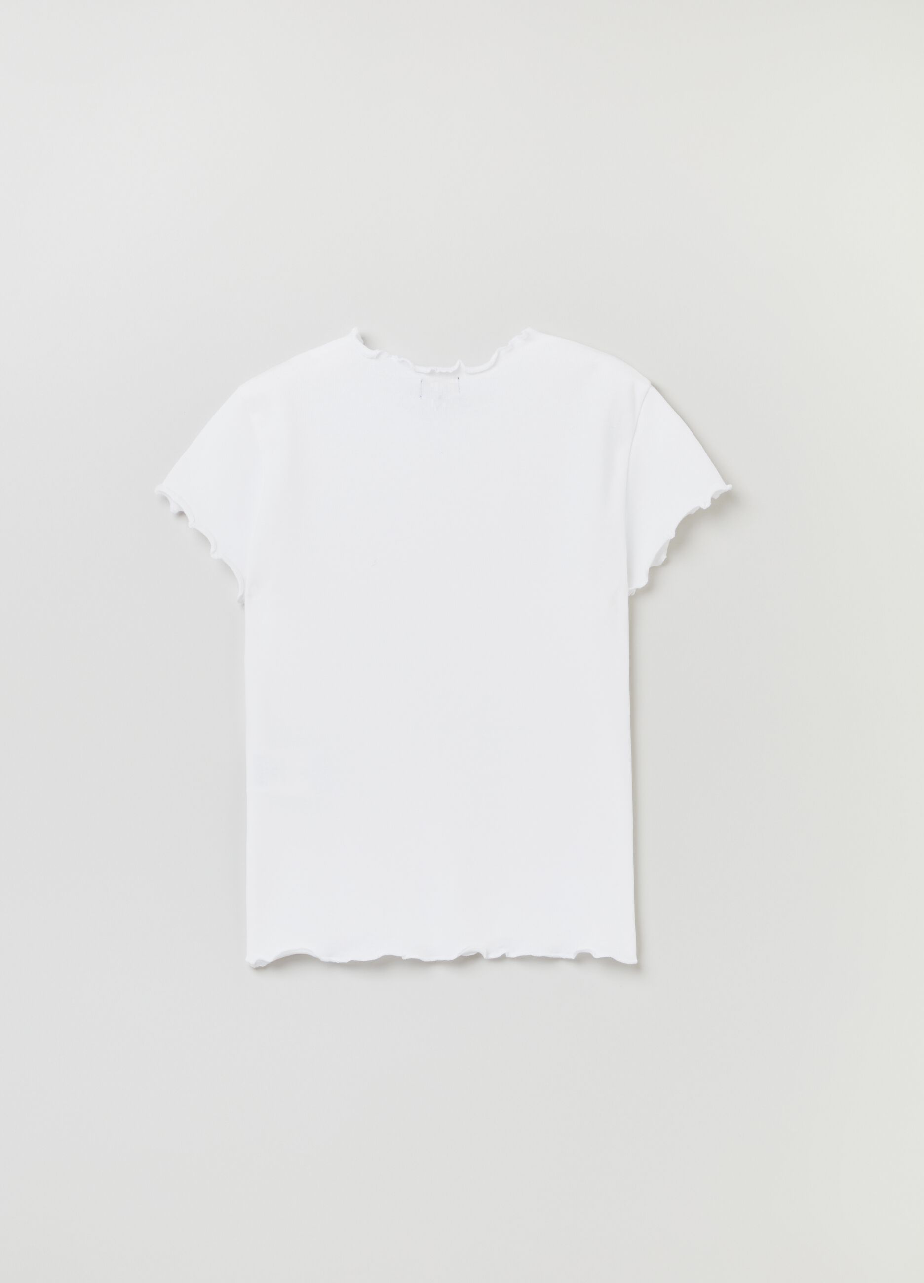 T-shirt in cotone stretch con profili ondulati