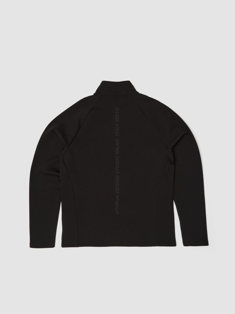 Technical Half-Zip Sweater Fitted Black_1