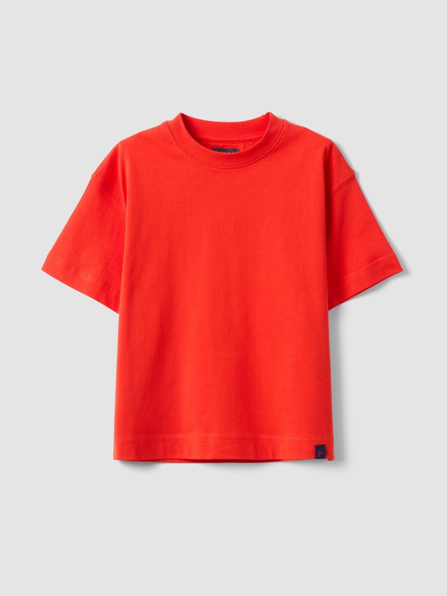 Orange pure cotton oversized fit kids' T-shirt_3