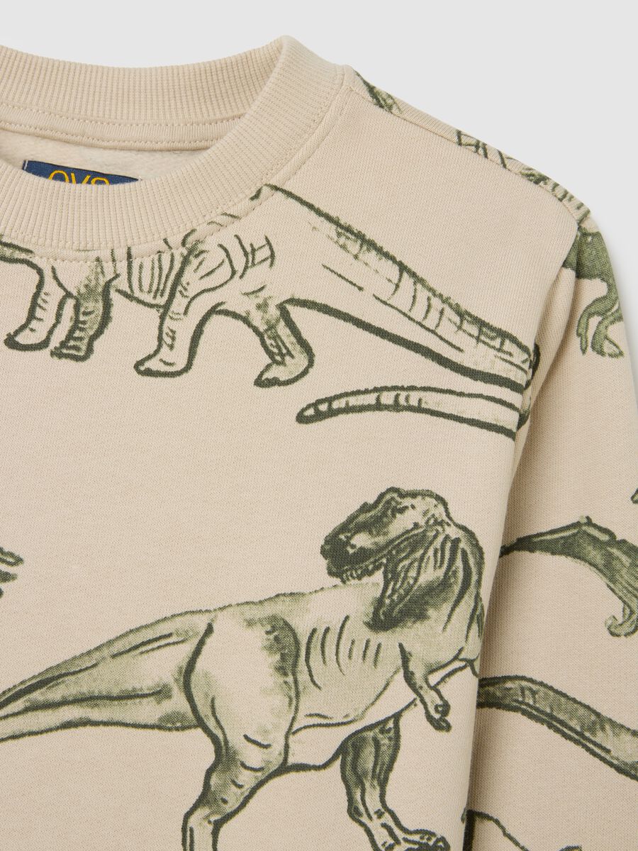 Children's oversized beige pure cotton sweatshirt_2