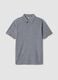 Grey short-sleeved polo shirt in pure cotton_4