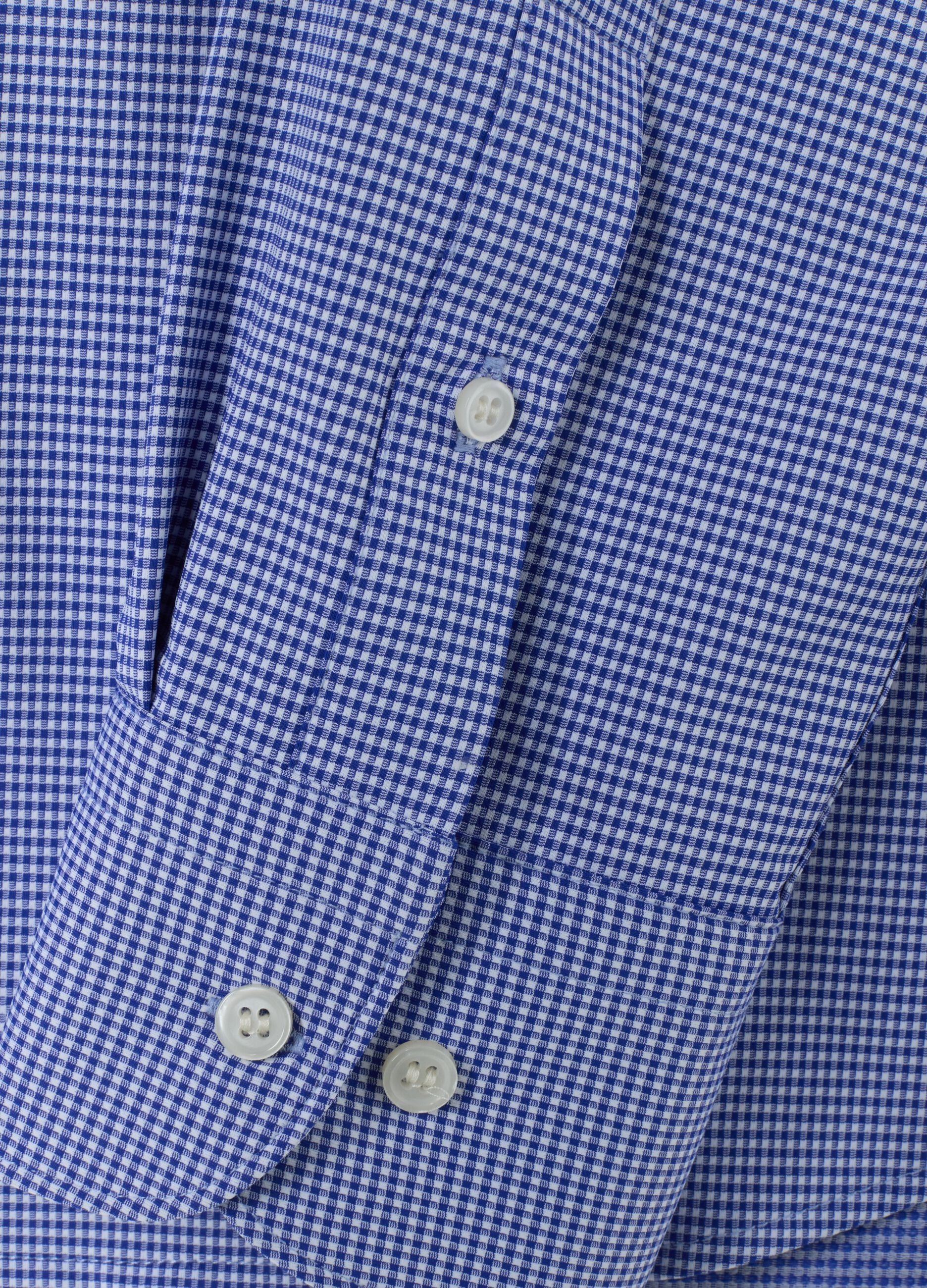 Camicia traspirante blu slim fit in tessuto elasticizzato 4 Way